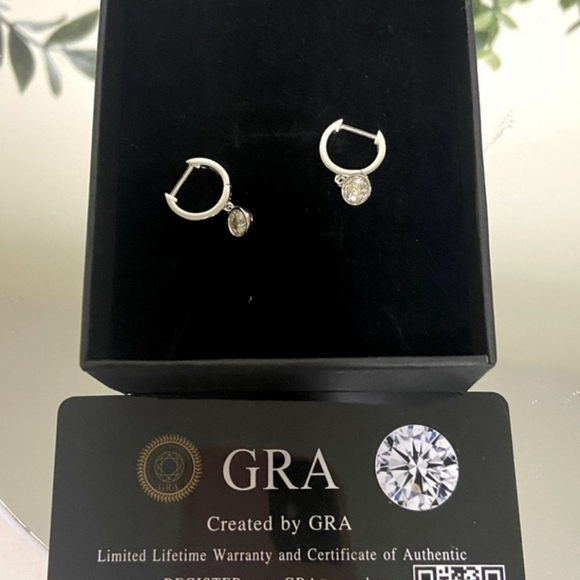 .3 ct t.w Moissanite Four Row Necklace  W/Moissanite .5 ct t.w. Petite earring - Picture 4 of 5